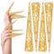 JSRQT Finger Nail Tip Claw Rings 10 Pack Metal Nail Rings Gold Fingernail Claws Protection for Halloween Cosplay Drama Belly Dance Show Ancient Queen Costume