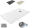 Plato de Ducha Antideslizante 90x120cm - Plato Ducha Resina Resistente a Agentes Químicos - Plato Ducha Antibacteriano - Incluye Rejilla Desagüe Ducha y Válvula Sifón Plato Ducha - Color Blanco