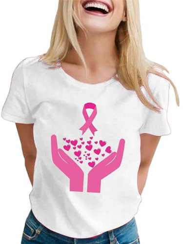 Générique Ruban Rose de Sensibilisation Au Cancer du Sein Rose Octobre T-Shirt Tee Shirt Octobre Rose Femme Cancer du Sein Octobre Rose T-Shirt Tee Shirt Sport Femme Top Rose Pale Femme