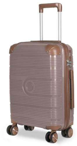 MERCURY TEXTIL- Maleta de Viaje de Cabina con Cierre de Seguridad, Equipaje de Mano Rígido y Resistente de Polipropileno con Ruedas Dobles Giratorias 360º, PP Suitcase. (Esquina Nude Pink)