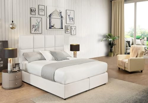 Z-hom Boxspringbett Boxspringbett Modell „Ravenna 318“ mit Taschenfederkernmatratze, Polsterbett, Bett, Bett mit Kopfteil, Bettgestell, Matratze, Schlafzimmer (Beige, 180 x 200 cm)
