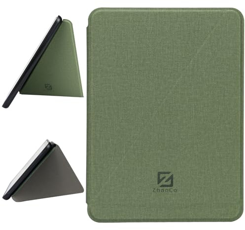 ZhaoCo Custodia per 7'' Kindle Colorsoft Signature Edition 2024 / Kindle Paperwhite 2024 / Kindle Paperwhite Signature Edition 2024, Libro Folio Cover Protettiva Intelligente (Verde)