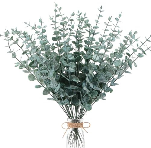 Jesustree Ramas Artificiales de Eucalipto, 36 Piezas Para Decoración, Plantas Preservadas Para Hogar, Boda, Fiesta, Jardín, Arreglo Florales