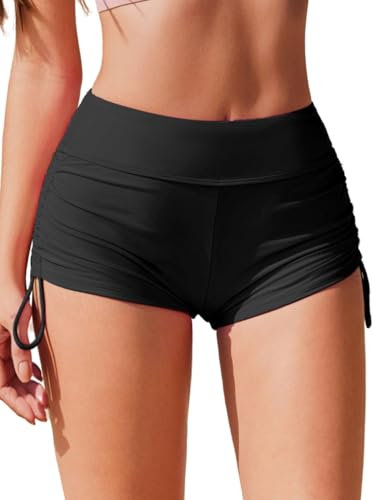 AI'MAGE Short de Bain Femme Bas de Bikini pour la Natation Short de Bikini pour Femme Maillot de Bain Noir L
