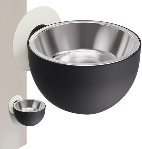 Gamelle murale pour chat - Gamelle surélevée magnétique anti-fuite pour chiots - Gamelle surélevée amovible pour chiot - Gamelle pour chat fixe en céramique