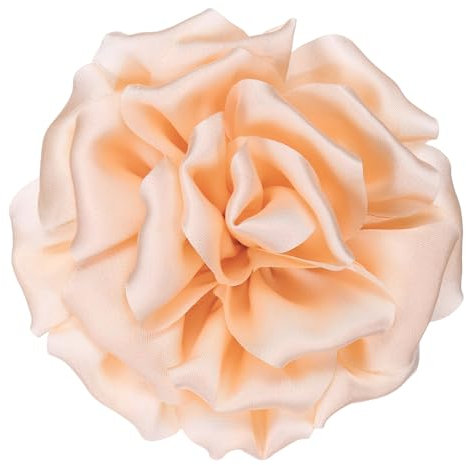 PATIKIL Broche en Satin de Soie en Forme de Fleur 4, Grande Épingle de Revers de Pivoine Florale pour Femmes pour Mariage, Fête d'Anniversaire, Chapeau, Sac, Orange