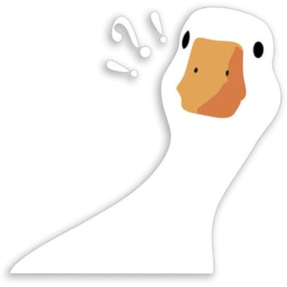 Auto-Aufkleber mit Entenmotiv, niedliche PVC-Enten-Aufkleber, wasserdichte Auto-Fensteraufkleber, zweifelhafte Ente, niedliches Fragezeichen, coole künstlerische wasserdichte Aufkleber,