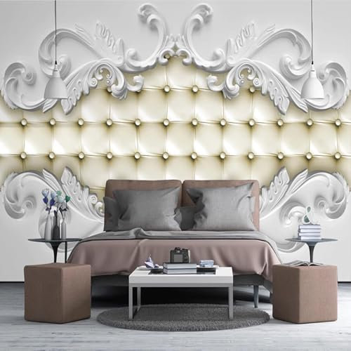 XLMING Modello In Gesso Bianco 3D Carta da Parati Decorativo Studio Soggiorno Camera da Letto Parete Divano TV Muro-150cm×105cm