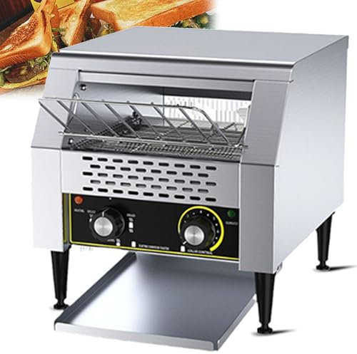 Stainless Steel Oven Electric Restaurant Industrial Toasters Heavy Duty Industrial Conveyor Toaster Stainless Steel Electric Oven with Dual Heating Tube 7-Speed,Large