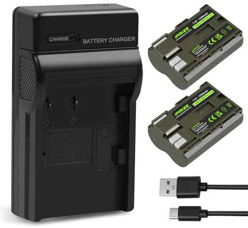 iPrize 2X BP-511 / BP-511A Akku 2300mAh und Ladegerät für Canon EOS 5D 10D 20D 30D 40D D60 300D, PowerShot G1 G2 G3 G5 G6 Pro 1 Pro 90IS Kamera