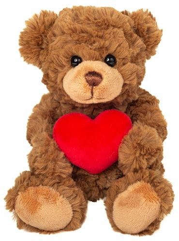 Teddy Hermann 91330 Teddy mit Herz braun 20 cm, Kuscheltier