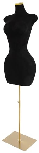 Schneiderpuppe Schaufensterpuppe Kleiderpuppe Mannequin Mannequin Body Schneiderpuppen Weiblich Hüfte Höhenverstellbar 150 bis 210 cm Für Boutique Schaufenster (Schwarz, U)