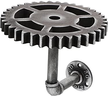 KONTONTY Vintage Wandregal Eisen Steampunk Design Industriehalterung Zahnradregal Wandmontage für Wohnzimmer und Küche