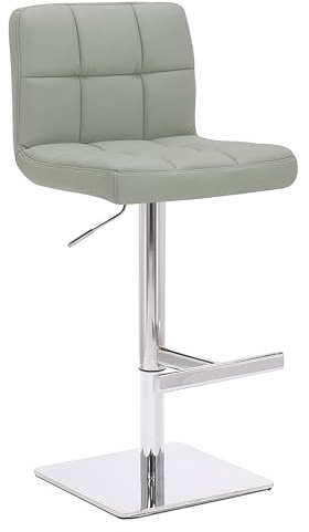 Lamboro Deluxe Allegro Real Leather Bar Stool Grey