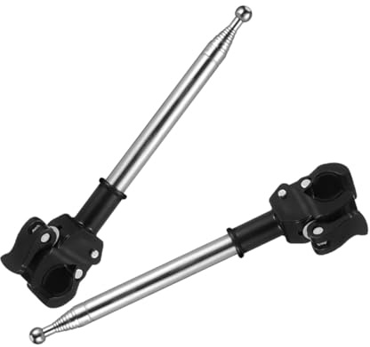 BESTonZON 2 piezas Kit de Soportes de Bandera para Vehículos Acero Inoxidable Ajustable y Extensible para Bicicleta Moto Manillar Decoración