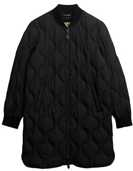 Superdry Damen Lange Steppjacke mit Futter