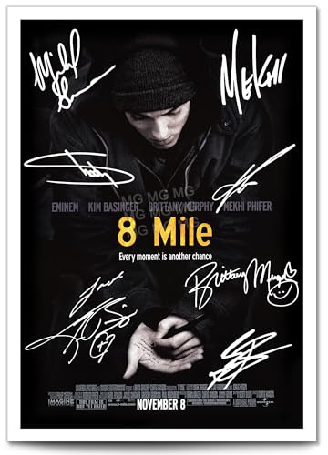 Mounted Gifts 8 Mile Cast Signed A4 Poster Photo Print Framed Autograph Gift Movie Film Eminem (A3 Poster Only)