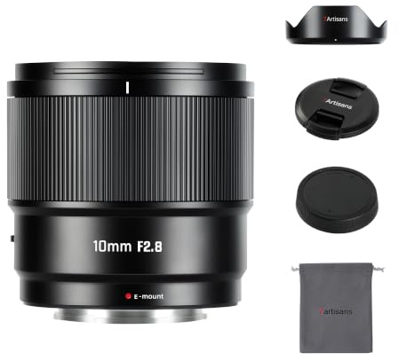 Objectif Grand Angle 7artisans AutoFocus 10mm F2.8 APS-C Reconnaissance Automatique/Manuelle des Visages et des Yeux Compatible avec Les appareils Photo Sony FS5/FS7/FS7M2/FS5M2K/A3000/A5000/A6000