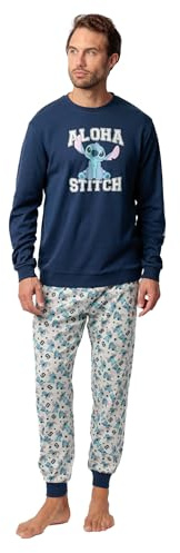 Disney Aloha Stitch - Pigiama a maniche lunghe, da uomo