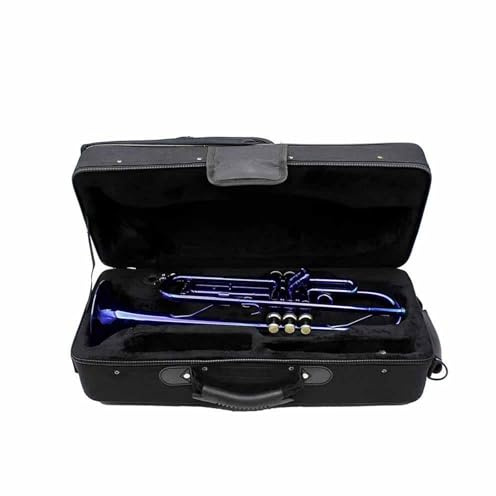 Professionelles Musikinstrument Trompete Blaues Kleines Messing-Set Für Anfänger Mit Hartschalen-Handschuhen Zubehör