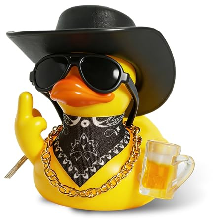 Rubber Duck Car Ornaments Funny Western Cowboy Ducks with Hat | Novelty Rubber Ducks Car Dashboard Decorations, Cool Glasses and Mug Design, Gifts for Office Desk, Party, Bath Toy