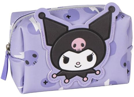 Kuromi – Trousse de Toilette Fille avec Fermeture Zippée – Trousse Cosmétique Kuromi Violette – Pochette Maquillage Enfant – Idée Cadeau Fille