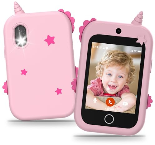 Telefono per Bambini, 4G Telefono Giocattolo per Bambini con GPS Videochiamate Chat Vocale SOS Due Fotocamera Contapassi Modalità scuola Sveglia, Cellulare per Bambini Smartphone Regalo di Compleanno