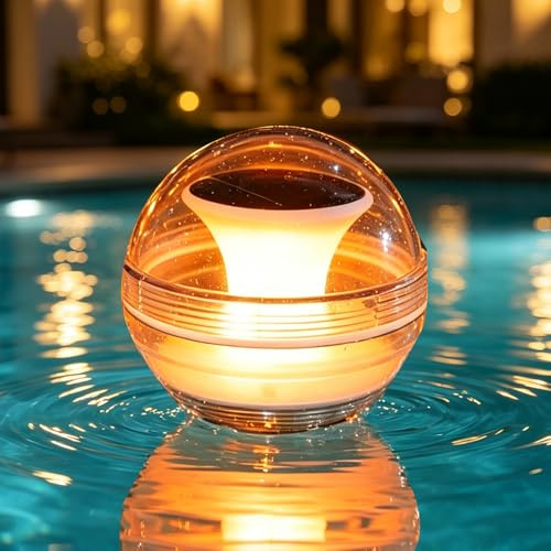 Xevinas Solar Schwimmkugel, Poolbeleuchtung Solar Mit 3 Lichtmodi, Automatische Lichtsteuerung, IPX4 Wasserdichte Schwimmende Solarleuchten Für Schwimmbad, Springbrunnen, Teich, Garten (1 PCS)
