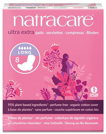 Natracare Ultra Extra Pads with Wings | Long/Night Pads | Pack of 8 X 4