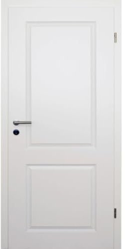 HORI® Zimmertür Komplettset mit Zarge und Türdrücker I Innentür weiß lackiert mit zwei Füllungen I Höhe 198,5 cm I Anschlag, Breite und Wandstärke wählbar I DIN rechts I 1985 x 860 x 120 mm