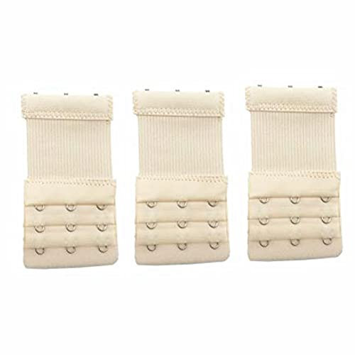 Yesmin Pack of 3 Bra Strap Extenders Extensions Elastic Extender Set 3 Hooks (Skin Colors)