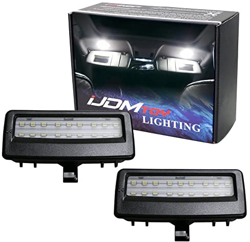 iJDMTOY Black Finish Oem-Fit 3W Full Led Sun Visor Vanity Mirror Lights For Bmw F07 F10 F11 5 Series, F06 F12 F13 6 Series, F01 F02 F03 7 Series