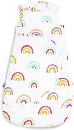 Snuz Pouch Baby Sleeping Bag - Super Soft Cotton, Makes Night Change Easier, Ideal Baby First Equipment Newborn - Perfect, Colour Rainbow 6-18 Months, 2.5 Tog, All Year Round