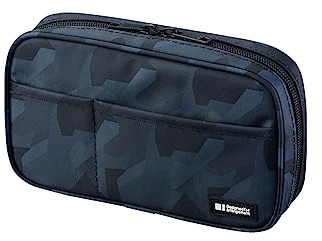 LIHITLAB Large Capacity Zipper Pencil Case For School Office College, Big Capacity 4 Compartments Pencil Bag Holder Adults Teen Boys Girls, Travel Cosmetics Storage, Black Camo (A7551-134)