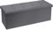 Requena Ottoman with Folding Storage, Linen Fabric Footstool, 110 x 38 x 38cm, Dark Grey