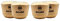 Bacardi Mehrweg 4x Becher 4er Set Becher in Beige - Kokosnussform/Kunststoff Kokosnuss Coconut Cocktailschalen Cocktailbecher