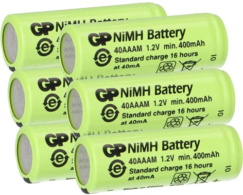 6er Sparset GP Akku 2/3 AAA 1,2V / 400mAh GP40AAAM Micro NiMH Akku Höhe 29,7mm wiederaufladbar - Achtung 2/3AAA - Keine AAA Batterien
