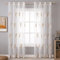 MIULEE Wohnzimmer Vorhänge Transparent mit Braun und Weiss Blätter Muster, Modern Stickerei Gardinen Ösen für Schlafzimmer Deko, 2er Set Schöne Blätter Muster Vorhang Fenster H 215 x B 140