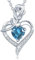 FANCIME Argent Sterling 925 Collier de Pierre de Naissance Novembre Collier Rose Cœur de Topaze bleu Londres avec Boîte à Bijoux Anniversaire Noël Saint-Valentin pour Femme Mère, 40+5cm