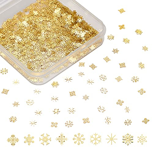 OLYCRAFT 990 Stück Schneeflocke Nail Art Glitzer Stern Blume Harzfüller Weihnachts Thema Pailletten Glänzende Harzfüller DIY Harz Füller Zubehör Für Bastelset Harzguss Nailart Dekorationen