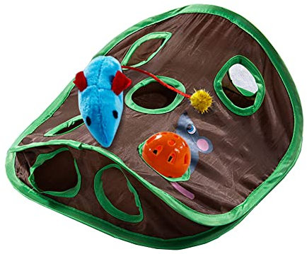Alnicov 9 Mouse Hole Cat Interactive Toys,Polyester Cat Intelligence Toys Training Toys Cat Accessories Easy to Set Up Cat Supplies