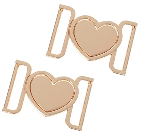 Gürtelschnalle Herzförmige Schal Schnalle 2 Stücke Taille Neckerschiebe Verschluss Mantel Graben Mantel Kleid Gürtel Golden