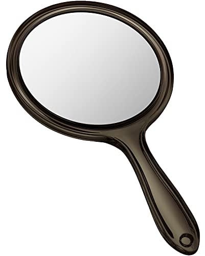 Jetec Handspiegel mit Griff Doppelseitiger Handspiegel 1X/3X Vergrößerung Spiegel Kosmetikspiegel Schminkspiegel Mehrzweck Spiegel Runde Form für Tägliche Make-up Damen (Schwarz)