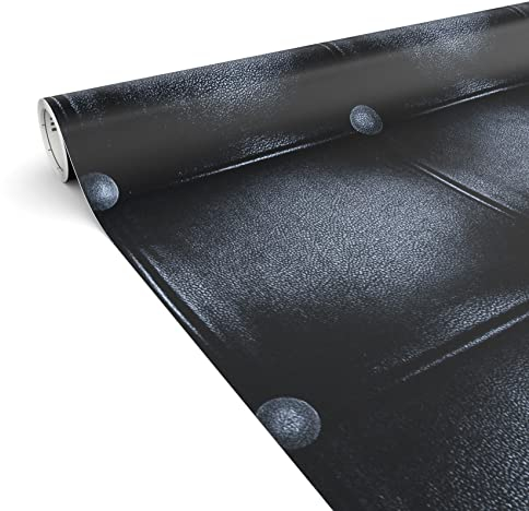 ANRO Klebefolie Möbelfolie matt Dekofolie DIY selbstklebend kratzfest wasserfest 0,45x2m Lederoptik Grau