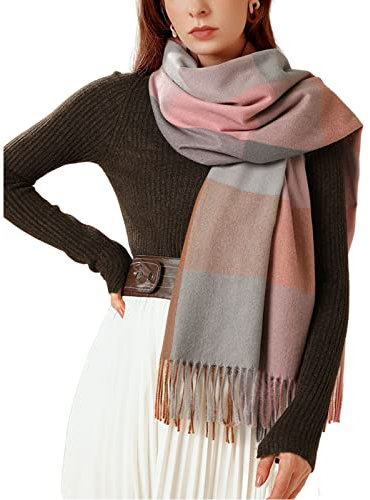 NLAND Sciarpa Donna Invernale Sciarpa Grande Scialle Donna Inverno Pashmina donna Foulard Donna Calda Regalo Donna Natale (Rosa, Taglia unica)