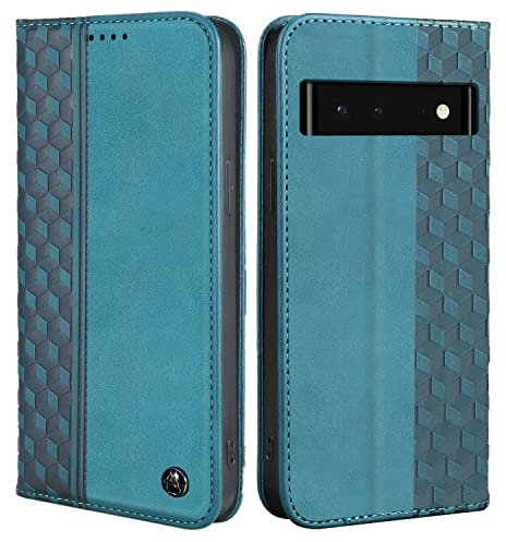 CXTcase Schutzhülle für Google Pixel 6a, Schutzhülle aus PU-Leder, Magnetverschluss, Flip Case für Google Pixel 6a, Grün