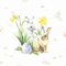 20 kleine Cocktail-Servietten Kleine Hasen an Frühlingsblumen | Frühling | Ostern | Tischdeko | Decoupage | Serviettentechnik 25x25cm