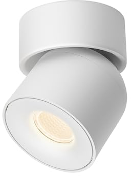Aisilan Weiß Deckenstrahler LED 1 Flammig Dimmbar 7W 3000K 360° Schwenkbar Deckenleuchte Strahler Innen Modern Warmweiß Drehbar Deckenlampe Spots für Wohnzimmer, Schlafzimmer, Küche