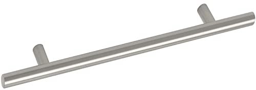 OBF 8514210096 Grimme Schrankgriff Cristo Möbelgriff (Barell), ø 12 mm hohl, Breite 176 mm Stangengriff Edelstahl gebürstet, Silber, Lochabstand 96 mm