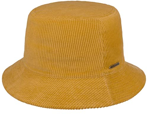 Stetson Cord Bucket Baumwollhut Fischerhut Stoffhut Anglerhut Damen/Herren - Made in The EU mit Futter Winter Herbst-Winter - M (56-57 cm) gelb